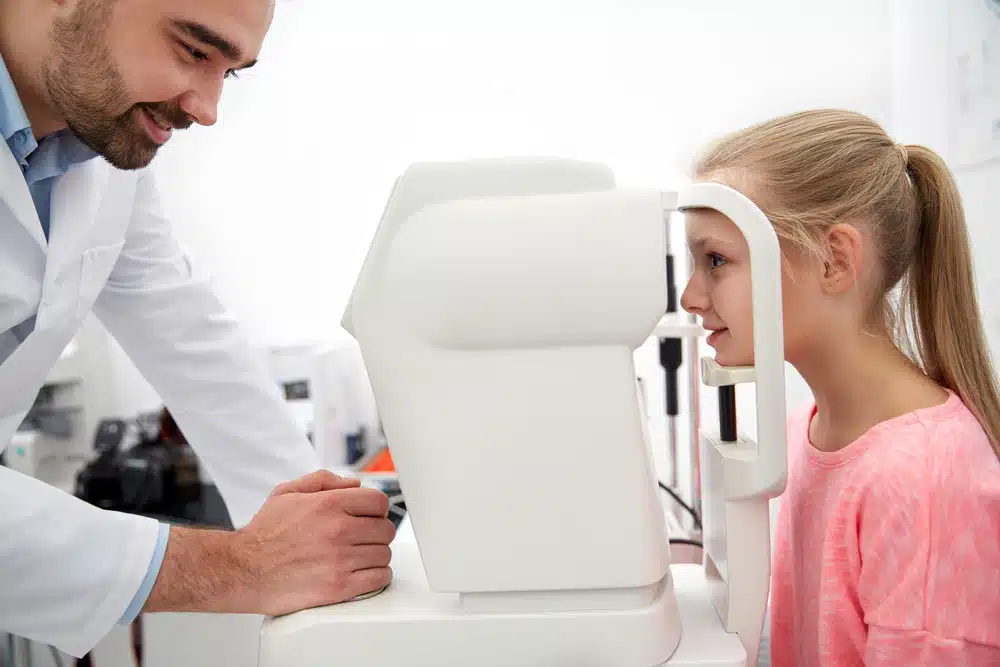 child at the eye exam