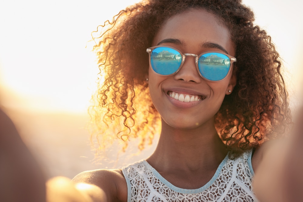 young woman wearing sunglasses
