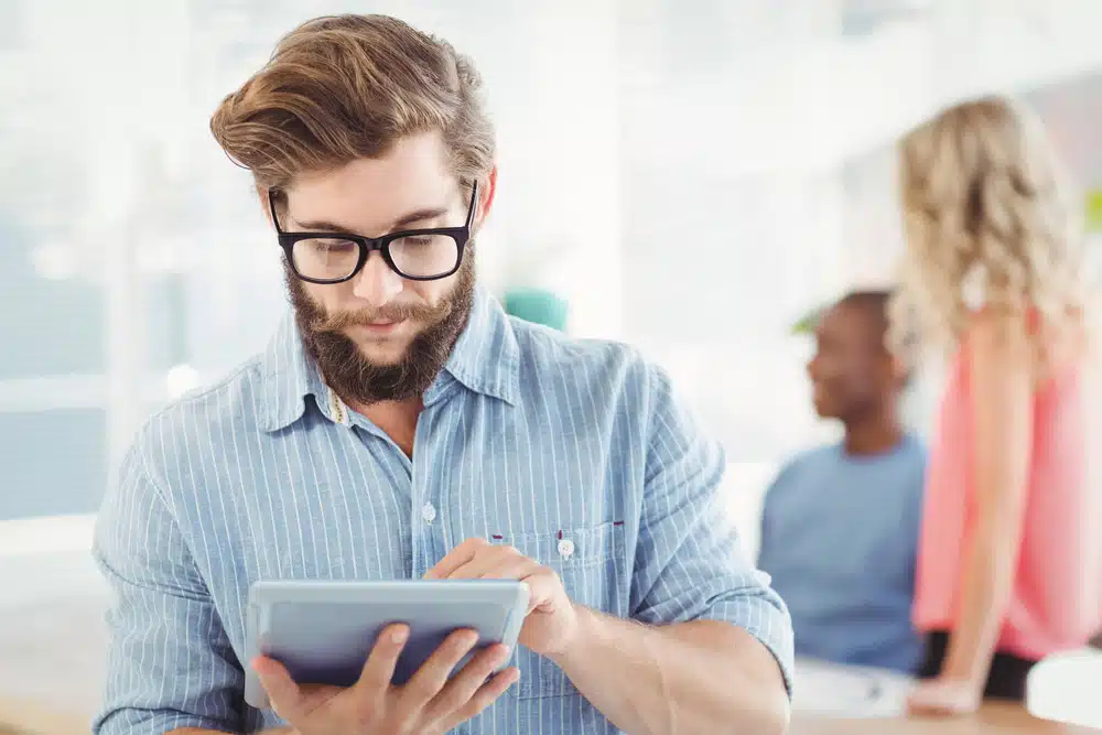 man in a trendy eyeglasses