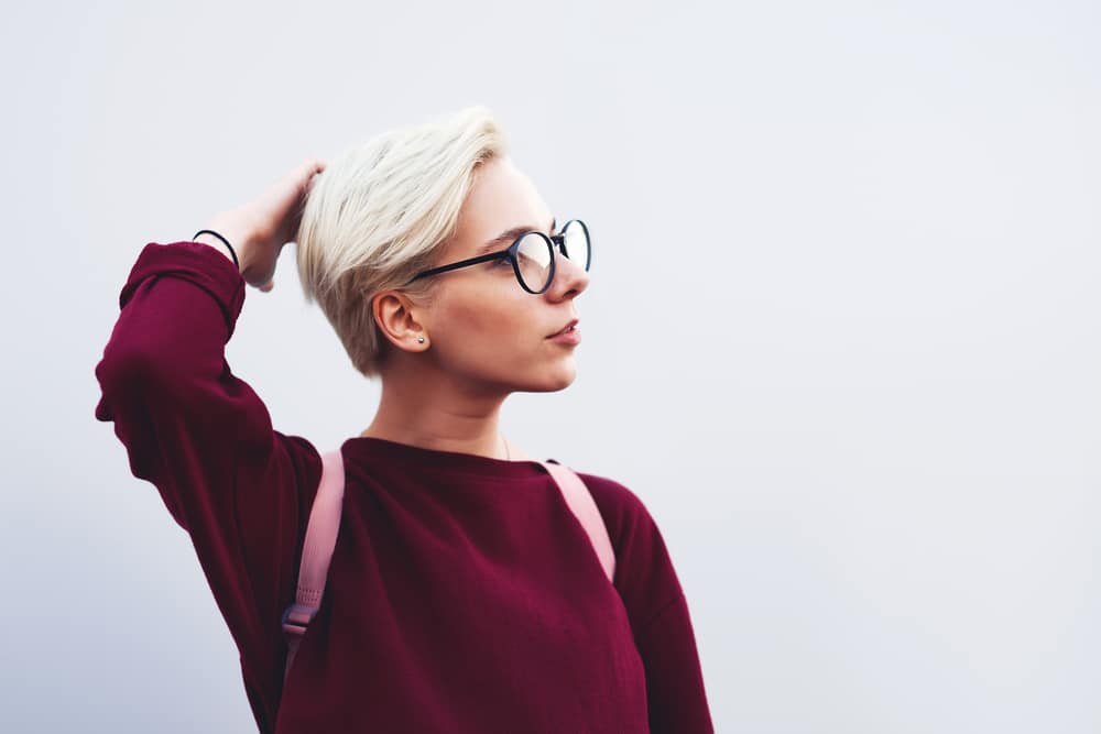 young woman in stylish eye glasses